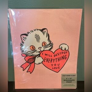 Kitsch Cat Art Print